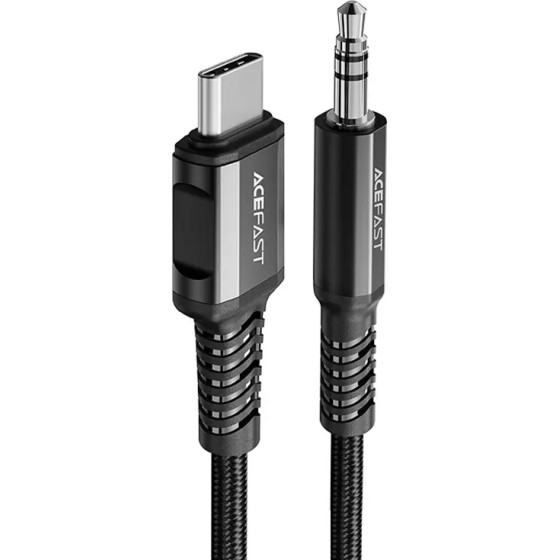 Acefast Audio Cable Usb Type C - 3.5mm Mini Jack (male) 1.2m, Aux Black (C1-08 black) - (C1-08-C-3,5mm black)