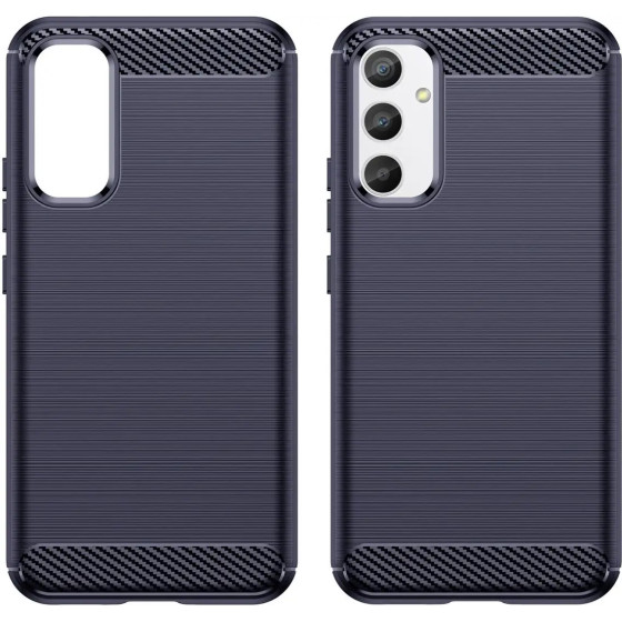 Hurtel Carbon Case Case For Samsung Galaxy A54 5G Flexible Silicone Carbon Cover Blue - (Carbon Case Samsung A54 Blue)