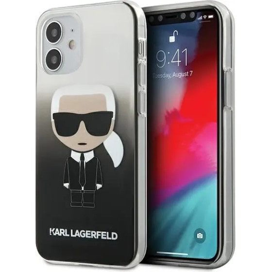 Karl Lagerfeld KLHCP12STrdfkbk Iphone 12 Mini 5,4'' czarny/Black Hardcase Gradient Ikonik Karl - (KF000395-0)