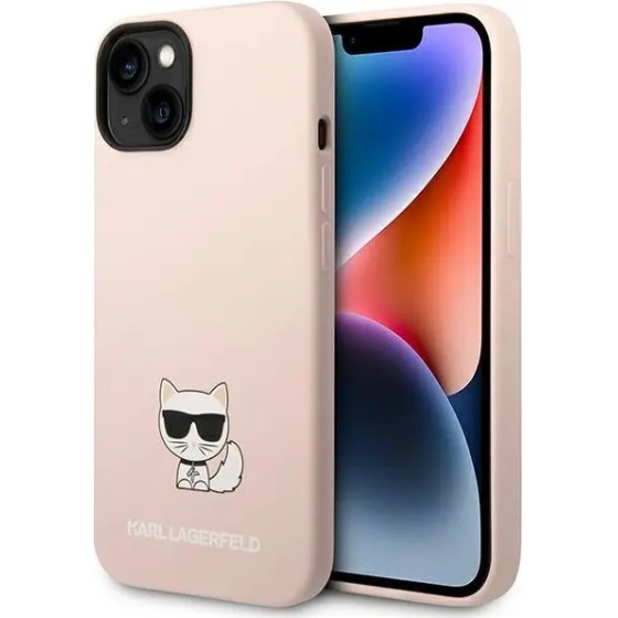 Karl Lagerfeld KLHCP14SSlctpi Iphone 14 6.1 Hardcase Light Pink / Light Pink Silicone Choupette Body - (KF001129-0)
