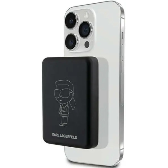 Karl Lagerfeld Nft Outline Ikonik Magsafe 5000mAh Induction Power Bank - Black - (KF001778-0)
