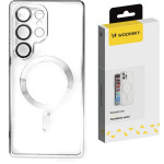 Wozinsky Electroplated Case With Magsafe For Samsung Galaxy S25+ - Silver - (Wozinsky Electroplated Magsafe Case Samsung Galaxy S25+ Silver)