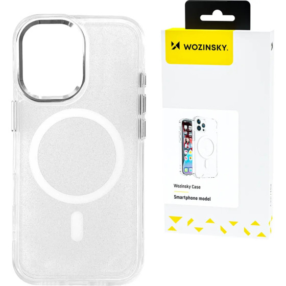 Wozinsky Glitter Case With Mag Safe For Samsung Galaxy S25 - Clear With Glitter - (Wozinsky Glitter Case Magsafe Samsung Galaxy S25 White)