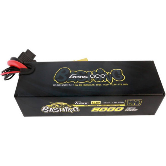 Gens Ace 8000mAh 14.8V 100C 4S2P Lipo Battery Pack - (GEA8K4S10E5GT)