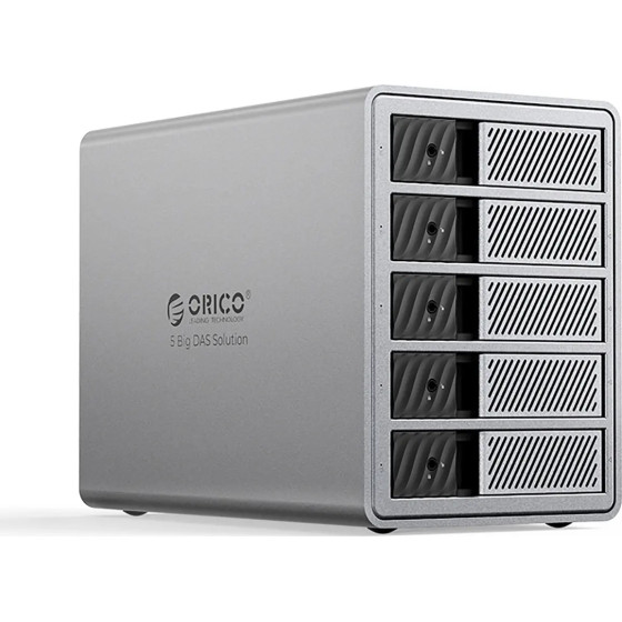 Orico 9858T3 5 Big Das Solution Prothunder Disk Array With Thunderbolt 3 For 5 x 2.5/3.5 Sata HDD/Ssd - Gray - (ORICO-9858T3-EU-GY-BP-HU)