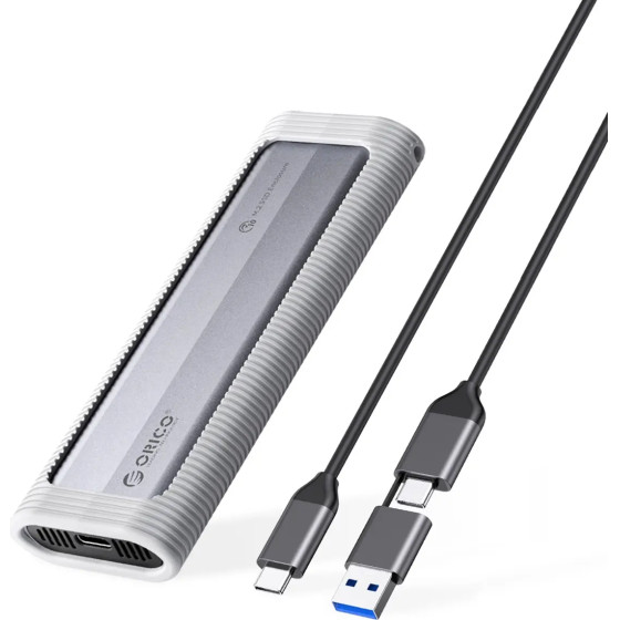 Orico AXM2S-G2-V1 M.2 NVME/Ngff USB-C/USB-A To USB-C 6Gb/s / 10Gb/s Disk Caddy - Gray - (ORICO-AXM2S-G2-V1-GY-BP-HU)