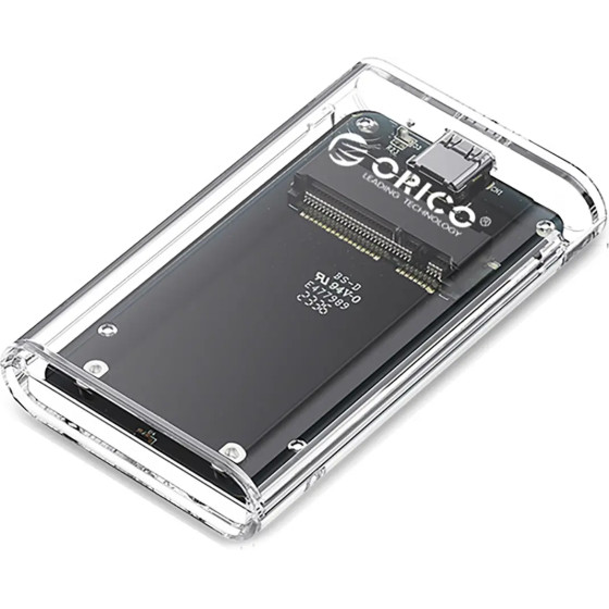 Orico TC10-Ms Msata USB-C 3.2 5Gb/s Disk Cartridge - Transparent - (ORICO-TC10-MS-GR-BP-HU)