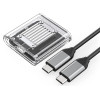 Orico TC20-M2-10G M.2 Nvme USB-C 3.2 Disk Caddy - Transparent - (ORICO-TC20-M2-10G-GY-BP-HU)