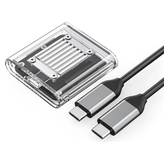 Orico TC20-M2-10G M.2 Nvme USB-C 3.2 Disk Caddy - Transparent - (ORICO-TC20-M2-10G-GY-BP-HU)