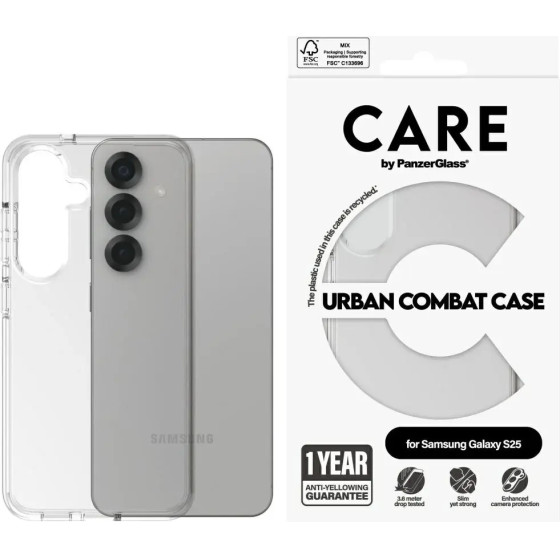 PanzerGlass Care By Flagship Urban Combat Case For Samsung Galaxy S25 - Transparent - (PAN001070-0)
