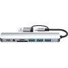 Tech-Protect HB06 Hub Adapter 8in1 TYPE-C + USB2.0 + USB3.0 + SD/Tf + AV3.5 - Gray - (27300-0)