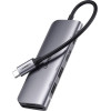 Ugreen CM195 6in1 Adapter USB-C - Hdmi / 2x USB-A 3.0 / USB-C Pd / Sd / Tf Reader - Gray - (15214-ugreen)