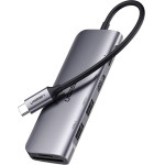 Ugreen CM195 6in1 Adapter USB-C - Hdmi / 2x USB-A 3.0 / USB-C Pd / Sd / Tf Reader - Gray - (15214-ugreen)