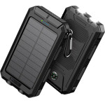 Solar Power Bank 8000mAh IP64 With Flashlight And Compass Output USB1 5V-2A/ USB2 5V-2A Max 2.1A Input Micro Usb 5V-2A Black OEM