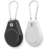 Hurtel Apple Airtag Case Waterproof With Steel Cable - Black + White (2 pieces) - (WAT-61-0Y3S)
