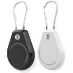 Hurtel Apple Airtag Case Waterproof With Steel Cable - Black + White (2 pieces) - (WAT-61-0Y3S)