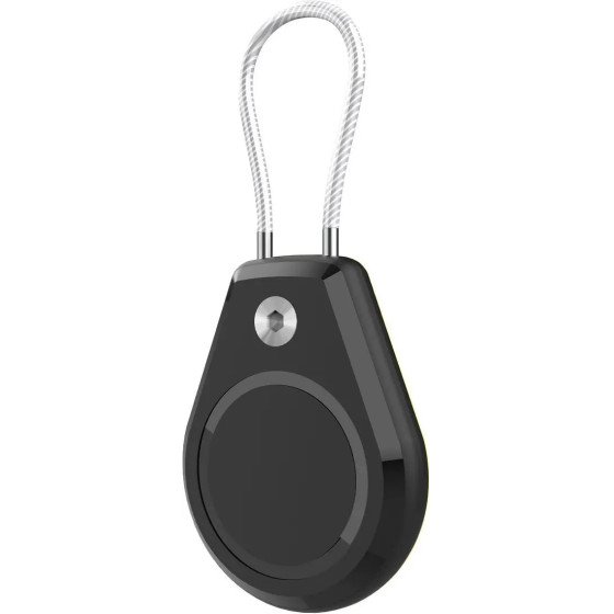 Hurtel Apple Airtag Case Waterproof With Steel Cable - Black - (WAT-61-0Y1S)