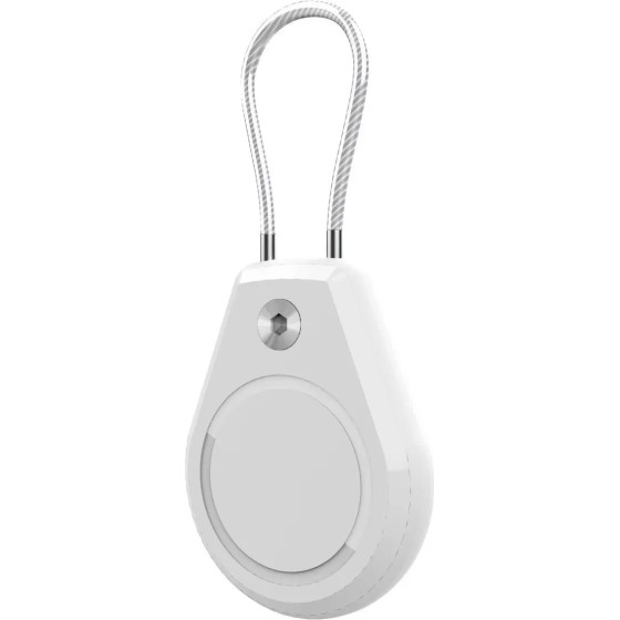 Hurtel Apple Airtag Case Waterproof With Steel Cable - White - (WAT-61-0Y2S)