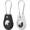 Hurtel Apple Airtag Case With Steel Cable - Black + White (2 pieces) - (WAT-43-0Y3S)