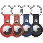 Hurtel Apple Airtag Pu Leather Case - Black, Brown, Red, Blue - 4 Pieces - (WAT-21-0Y3S)