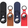 Hurtel Apple Airtag Pu Leather Case - Black, Brown, Red, Blue - 4 Pieces - (WAT-21-0Y3S)