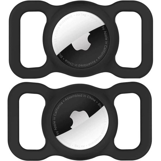 Hurtel Apple Airtag Silicone Case For Dog Or Cat Collar - Black - (WAT-17-0Y1S)