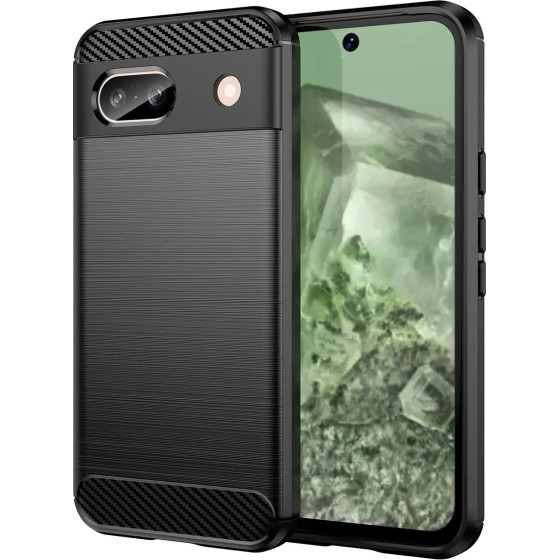 Hurtel Carbon Case For Google Pixel 8A Flexible Silicone Carbon Cover - Black - (Carbon Case Google Pixel 8A Black)