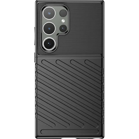 Hurtel Thunder Case Armored Case For Samsung Galaxy S24 Ultra - Black - (Thunder Case Samsung S24 Ultra Black)