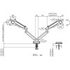 Anda Seat Monitor Arm / Stand A6D-2S Black Dual, Weight Capacity (Per Screen): 2-9kg - (AD-W-A6D-2S-BB)