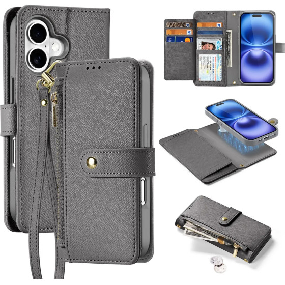 Dux Ducis Lawa Leather Case For Iphone 16 - Gray - (Case Lawa For Iphone 16 Grey)