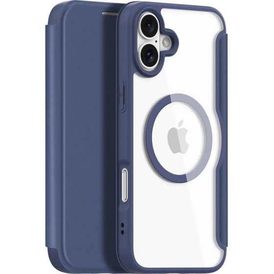 Dux Ducis Skin X Pro Iphone 16 Case With Magsafe And Flip - Blue - (Dux Ducis Skin X Pro Apple Iphone 16 Blue)