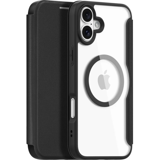 Dux Ducis Skin X Pro Iphone 16 Case With Magsafe And Flip Cover - Black - (Dux Ducis Skin X Pro Apple Iphone 16 Black)
