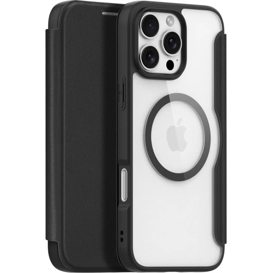 Dux Ducis Skin X Pro Iphone 16 Pro Case With Magsafe And Flip Cover - Black - (Dux Ducis Skin X Pro Apple Iphone 16 Pro Black)