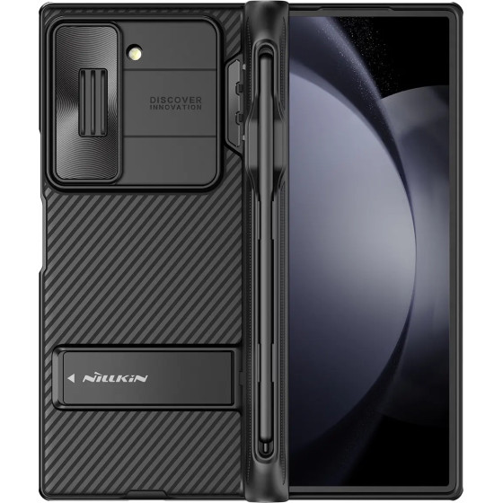 Nillkin Camshield Fold Case For Samsung Galaxy Z Fold 6 5G With Stylus Holder - Black - (Etui Nillkin Camshield Fold Case (Pen Holder version) Sam Z Fold 6 5G Black)