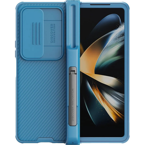Nillkin Camshield Pro Case (suit) Case For Samsung Galaxy Z Fold 4 Cover With Camera Cover Stand Blue - (Nillkin Camshield Pro Case(Pc And TPU)-Suit Edition Samsung Galaxy Z Fold 4 5G Blue)