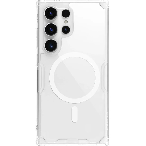 Nillkin Nature Pro Armored Case With a Magnetic Ring For Samsung Galaxy S24 Ultra - White - (Nillkin Nature Tpu Pro Magnetic Case(TPU+PC) Samsung Sam Galaxy S24 Ultra White)