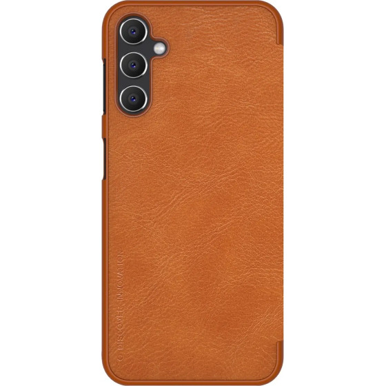 Nillkin Qin Leather Case Leather Case With Flap Wallet Brown - (Nillkin Qin Leather Case Samsung A14 5G Brown)