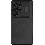Nillkin Qin Pro Case For Samsung Galaxy S25 Ultra With Flip And Camera Cover - Black - (Qin Pro Leather Case Samsung S25 Ultra Black)