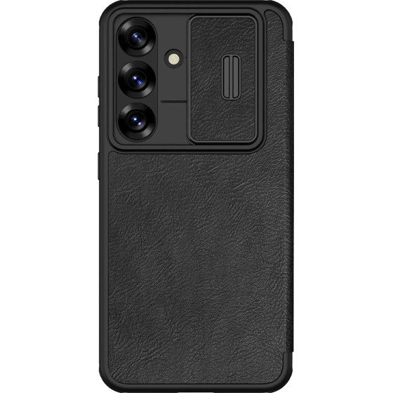Nillkin Qin Pro Case For Samsung Galaxy S25+ With Flip And Camera Cover - Black - (Qin Pro Leather Case Samsung S25+ Black)