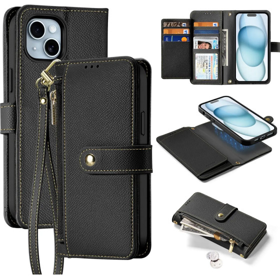 Dux Ducis Lawa Leather Case For Iphone 15 - Black - (Case Lawa For Iphone 15 Black)