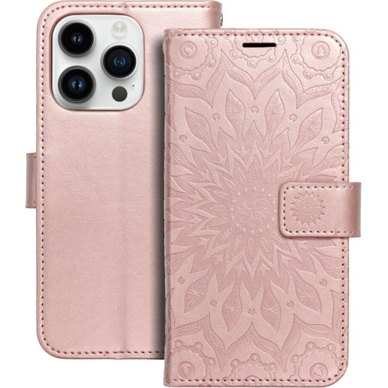Mezzo Book Case For Iphone 14 Pro Mandala Rose Gold OEM