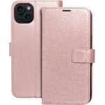 Mezzo Book Case For Iphone 15 Plus Mandala Rose Gold OEM