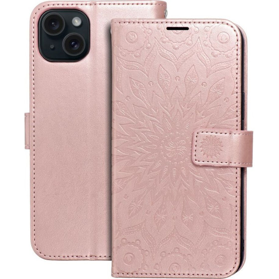 Mezzo Book Case For Iphone 15 Plus Mandala Rose Gold OEM