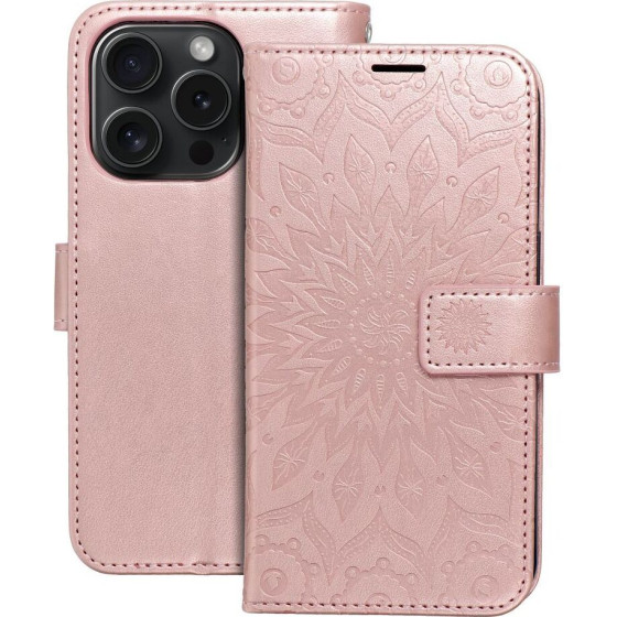 Mezzo Book Case For Iphone 15 Pro Mandala Rose Gold OEM
