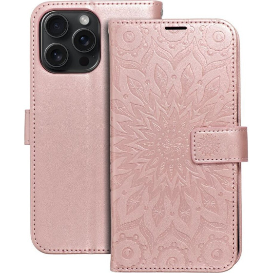 Mezzo Book Case For Iphone 15 Pro Max Mandala Rose Gold OEM