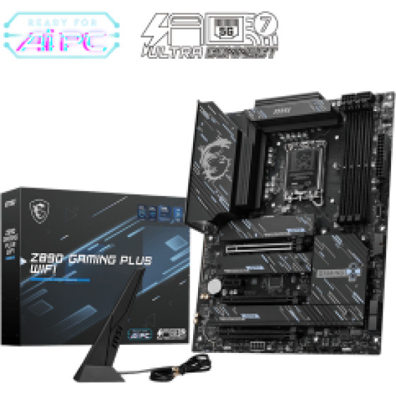 MSI Mb Z890 Gaming Plus WIFI, Socket Intel LGA1851, Cs Intel Z890, 4 Dimm Sockets DDR5, DP/HDMI, PCI-E Gen 5.0, Lan 5G, WIFI, ATX, 3YW. - (911-7E34-002)