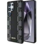 DKNY Leather Checkered Pattern Magsafe Case For Samsung Galaxy S25 Ultra Black - (DK000312-0)