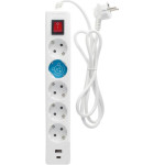 GSC ��������� 5 ������ �� ��������, ����� 1xUsb A, 1xUsb C & ������� 1.4m (3 x 1.5mm) ����� - (100000005)