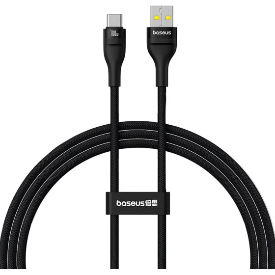 Baseus Flash 2 USB-A / USB-C Cable 100W 1 m - Black - (P10311804111-00)