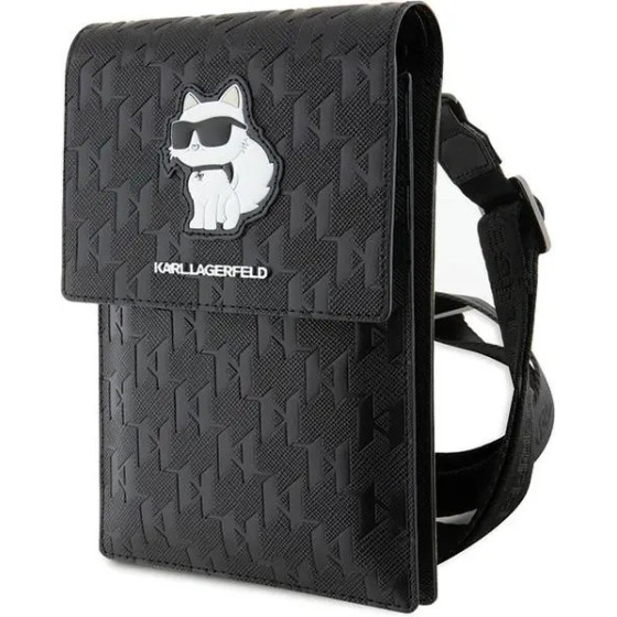 Karl Lagerfeld Case Klwbsakhpck Handbag - Black Saffiano Monogram Choupette - (KF001681-0)